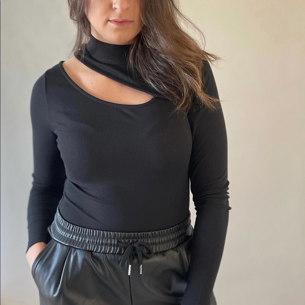 Cut-out Mockneck Bodysuit